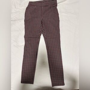 DKNY Red and Black Checkered Skinny Pants